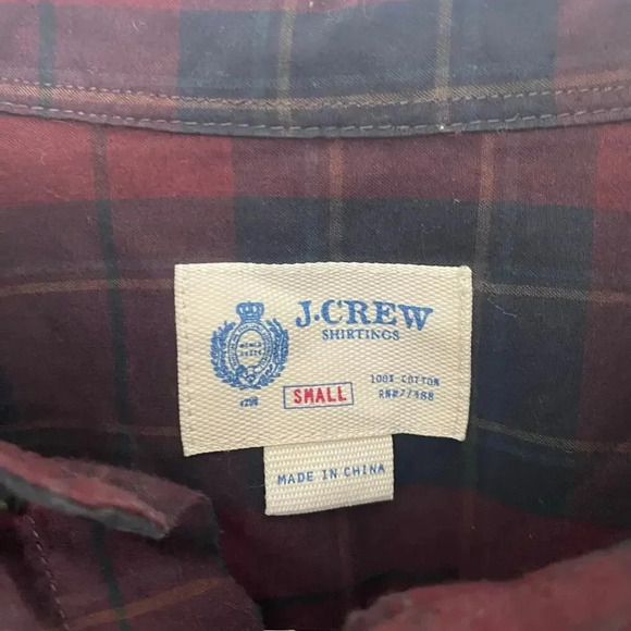 J Crew Plaid Cotton Button Down Mens Small - Picture 4 of 4